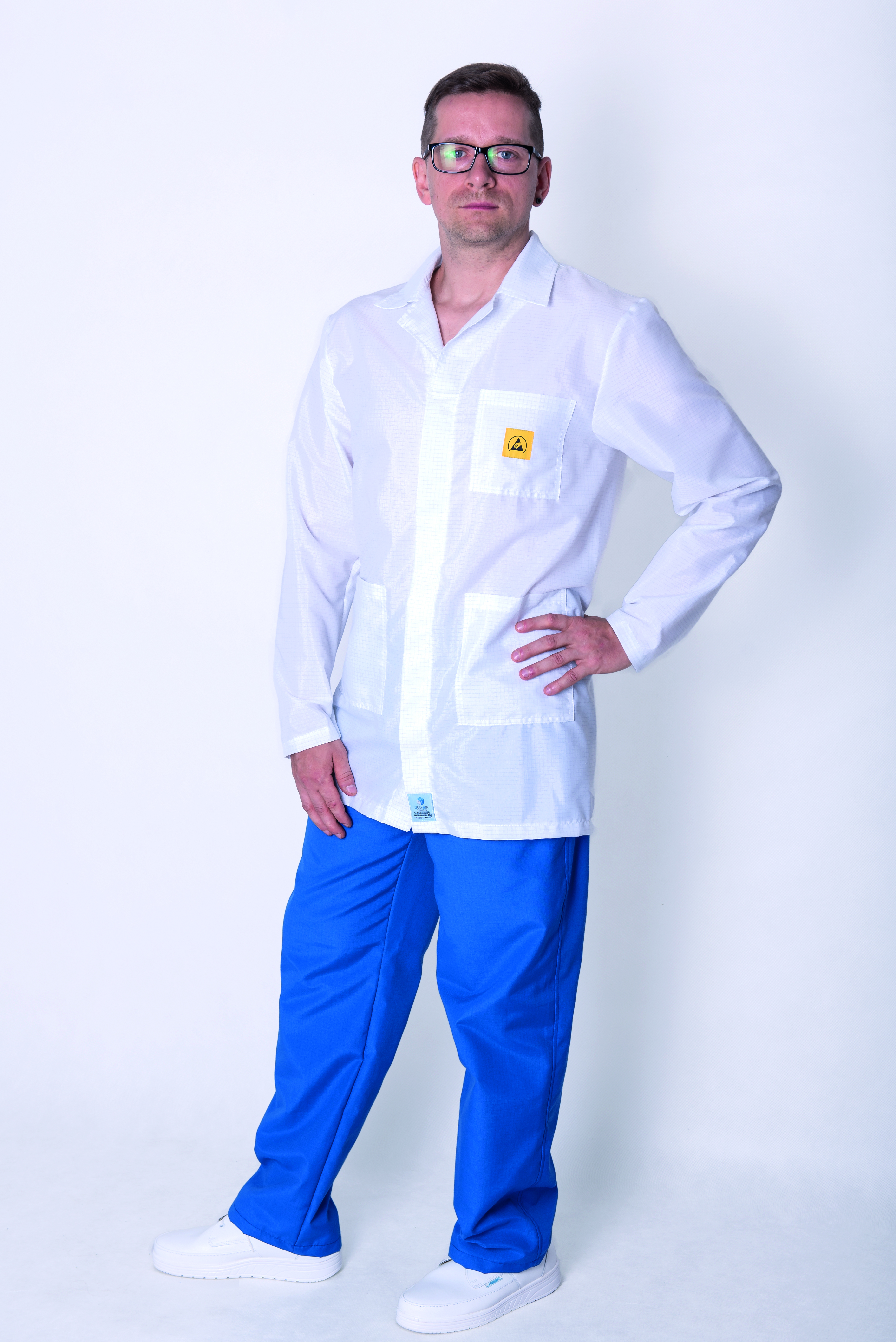 ESD Smock ESS KK01 Fabric Antistatic Lab Coat White Unisex